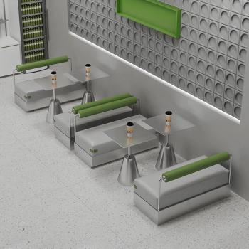 MuXing Couchtisch, Kaffeetisch, Gastronomietisch, Esstisch, Bistrotisch, Industrietisch, Tisch aus Edelstahl