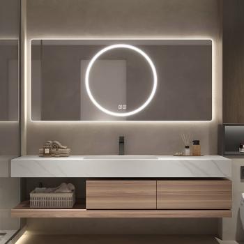 Preview: Muxing Waschbecken mit schublade Ablage Waschtisch LED Spiegel Badezimmerspüle