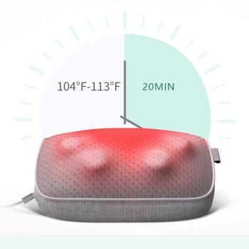 Preview: Muxing Elektrisches Massagegerät mit Heizfunktion, 3-stufig einstellbar, bidirektional, für Nacken, Rücken, Schultern und Beine grau A94