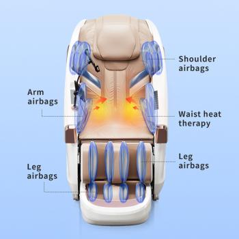 Muxing Massagesessel,Massagestuhl Zero Gravity für Ganzkörper, mit Heizung, SL Track,Thai Stretch Massagestuhl, Bluetooth 3D Surround Musik【GH-L001】