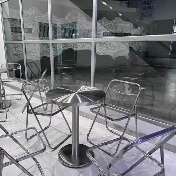 Muxing Gastronomiemöbel Bar Cafe Edelstahl Gastronomietisch Kleiner Rundtisch Esstisch Bistrotisch runder Tisch