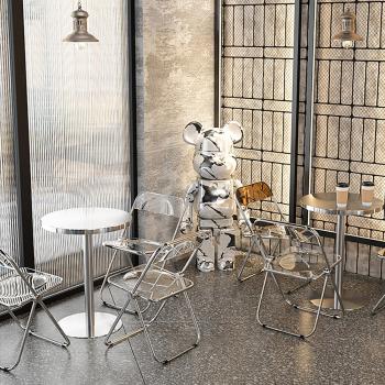 Muxing Gastronomiemöbel Bar Cafe Edelstahl Gastronomietisch Kleiner Rundtisch Esstisch Bistrotisch runder Tisch