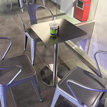 MuXing Gastronomiemöbel Edelstahl Bar Cafe Gewerblicher Bistrotisch