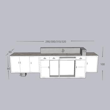 Muxing Theke, kommerzieller Empfangstresen, Metallstruktur, graue Steinoptik-Oberfläche, geeignet für Café, Geschäft, Empfang【DLSA】