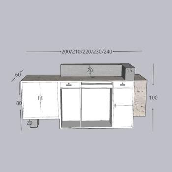 Muxing Theke, kommerzieller Empfangstresen, Metallstruktur, graue Steinoptik-Oberfläche, geeignet für Café, Geschäft, Empfang【DLSA】
