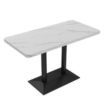 Muxing Gastronomiemöbel Cafe Bar Restaurants Einrichtung WeißerDesktop SchwarzeTischbeine Quadratischer Bistrotisch Tisch120*60*75CM