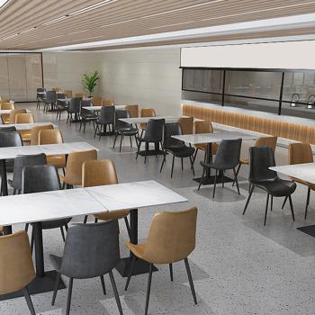 MuXing Gastronomiemöbel Esszimmertisch Esstisch Küchentisch für Esszimmer Wohnzimmer tisch Bistrotisch Keramik weißschwarz1