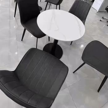 MuXing Gastronomiemöbel Esszimmertisch Esstisch Küchentisch für Esszimmer Wohnzimmer tisch Bistrotisch Keramik weißschwarz1