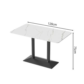 MuXing Gastronomiemöbel Esszimmertisch Esstisch Küchentisch für Esszimmer Wohnzimmer tisch Bistrotisch Keramik weißschwarz1