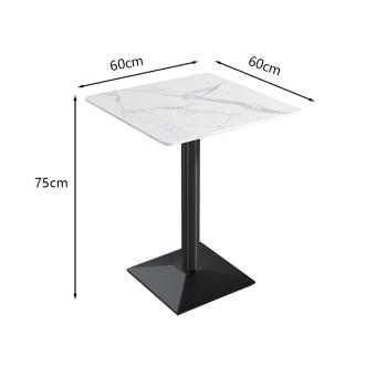 MuXing Gastronomiemöbel Esszimmertisch Esstisch Küchentisch für Esszimmer Wohnzimmer tisch Bistrotisch Keramik weißschwarz1