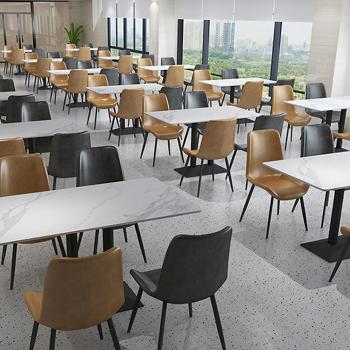 MuXing Gastronomiemöbel Esszimmertisch Esstisch Küchentisch für Esszimmer Wohnzimmer tisch Bistrotisch Keramik weißschwarz1