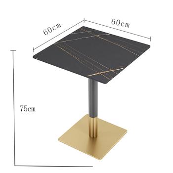 Preview: Muxing Gastronomiemöbel Esszimmertisch Esstisch Küchentisch für Esszimmer Wohnzimmer tisch Keramik Bistrotisch schwarzgold1