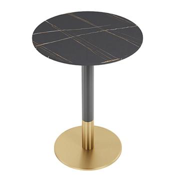 Preview: Muxing Gastronomiemöbel Esszimmertisch Esstisch Küchentisch für Esszimmer Wohnzimmer tisch Keramik Bistrotisch schwarzgold1