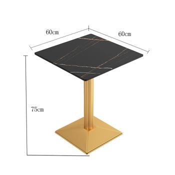 Preview: Muxing Gastronomiemöbel Esszimmertisch Esstisch Küchentisch für Esszimmer Wohnzimmer tisch Keramik Bistrotisch schwarzgold2