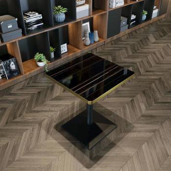 Muxing Gastronomiemöbel Cafe Bar Restaurants Hotel Einrichtung Tisch Bistrotisch JBHT Schwarz gold