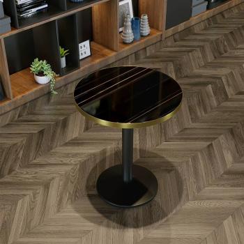 Muxing Gastronomiemöbel Cafe Bar Restaurants Hotel Einrichtung Tisch Bistrotisch JBHT Schwarz gold