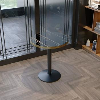 Muxing Gastronomiemöbel Cafe Bar Restaurants Hotel Einrichtung Tisch Bistrotisch JBHT Schwarz gold