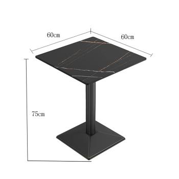 MuXing Gastronomiemöbel Esszimmertisch Esstisch Küchentisch für Esszimmer Wohnzimmer tisch Bistrotisch Keramik schwarzschwarz2