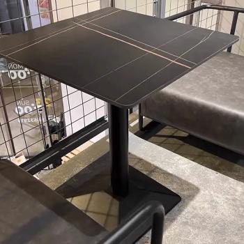 Preview: MuXing Gastronomiemöbel Esszimmertisch Esstisch Küchentisch für Esszimmer Wohnzimmer tisch Bistrotisch Keramik schwarzschwarz2