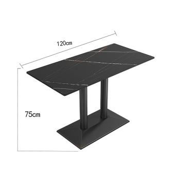 MuXing Gastronomiemöbel Esszimmertisch Esstisch Küchentisch für Esszimmer Wohnzimmer tisch Bistrotisch Keramik schwarzschwarz2