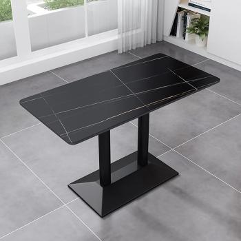 MuXing Gastronomiemöbel Esszimmertisch Esstisch Küchentisch für Esszimmer Wohnzimmer tisch Bistrotisch Keramik schwarzschwarz2