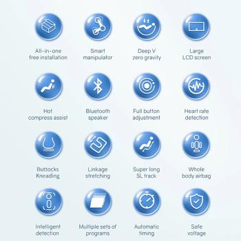 Muxing Massage Stuhl Massagesessel mit Klopfen Kneten Luft-Massage-System 3D Hi-Fi Bluetooth A53L