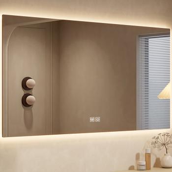 Preview: Muxing Integriertes Waschbecken aus Sinterstein-Keramik, Wandwaschbecken mit Hahnloch, Badezimmerschrank mit Schublade und LED-Spiegel 120*55cm 【YBTC383】
