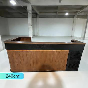 Muxing Maßanfertigung Bartisch Bar-Tresen Eckbartresen Gastronomie-Theke Restaurant-Bar Empfangstresen Braun