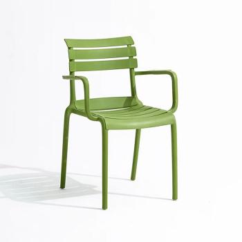 Muxing 4er-Set,Stapelbarer Esszimmerstuhl, Haushaltsstuhl, Stuhl mit Armlehnen, Gartenstuhl, Relaxstuhl,  52×44×85 cm  /SUL52HW/