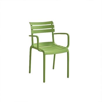 Muxing 4er-Set,Stapelbarer Esszimmerstuhl, Haushaltsstuhl, Stuhl mit Armlehnen, Gartenstuhl, Relaxstuhl,  52×44×85 cm  /SUL52HW/