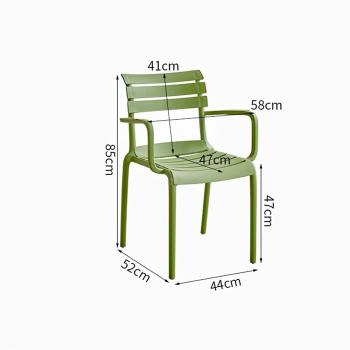 Muxing 4er-Set,Stapelbarer Esszimmerstuhl, Haushaltsstuhl, Stuhl mit Armlehnen, Gartenstuhl, Relaxstuhl,  52×44×85 cm  /SUL52HW/