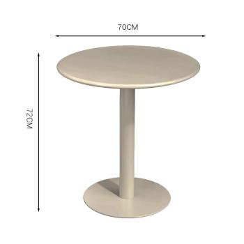 Muxing Garten-Set Rundtisch mit 4 Stühlen, Outdoor Esstischgruppe Kleiner Bistro-Tisch + Stühle, Terrassenmöbel aus Kohlenstoffstah , wetterfest 70cm