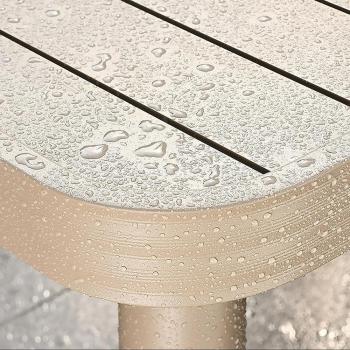 Preview: MuXing 5-teiliges Gartenmöbel-Set – 4 Einzelsessel, 1 Tisch, Outdoormöbel, Terrassenmöbel, Essgruppe für den Garten Witterungsbeständig Beige L80cm /KLNZY80/