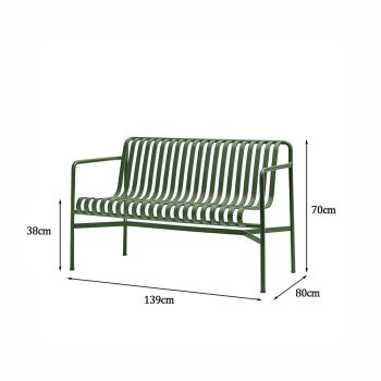 MuXing Outdoor Gartenstuhl aus Eisen – Wetterfest & Robust – Stuhl für Balkon, Terrasse & Café – Garten sessel Dunkelgrün