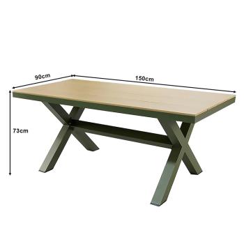 Muxing Garten-Sitzgruppe,mit tisch & 6 Stühle, Outdoor Essgruppe,wetterfest,Sitzkissen,für den Außenbereich Grün