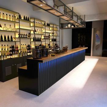 Muxing Theke Maßanfertigung Kasse Großer Kassentisch Bartheke Bartisch Bar Empfangstheke Schwarz