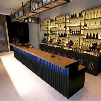 Muxing Theke Maßanfertigung Kasse Großer Kassentisch Bartheke Bartisch Bar Empfangstheke Schwarz