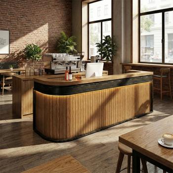 Maßanfertigung Bartheke Empfangstheke Empfangstresen Bartisch Ladentheke Verkaufstheke Kassentheke Theke ohne Ecke  150*60*100cm【ZhiMu 150】