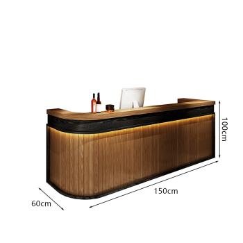 Preview: Maßanfertigung Bartheke Empfangstheke Empfangstresen Bartisch Ladentheke Verkaufstheke Kassentheke Theke ohne Ecke  150*60*100cm【ZhiMu 150】