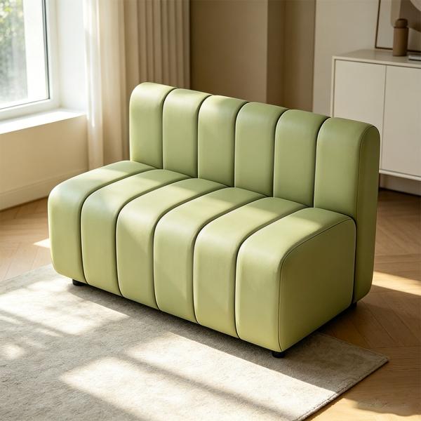 Muxing Gewerbesofa Gastro-Sofa Sitzbank, gepolsterte Restaurantbank für Café Bar Bistro Hotel Empfangsbereich, Hellgrün, 120 × 70 × 80 cm 【1076】