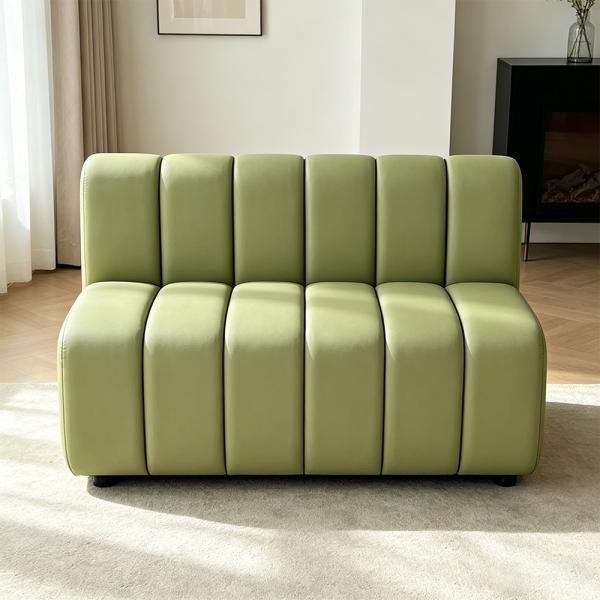 Muxing Gewerbesofa Gastro-Sofa Sitzbank, gepolsterte Restaurantbank für Café Bar Bistro Hotel Empfangsbereich, Hellgrün, 120 × 70 × 80 cm 【1076】