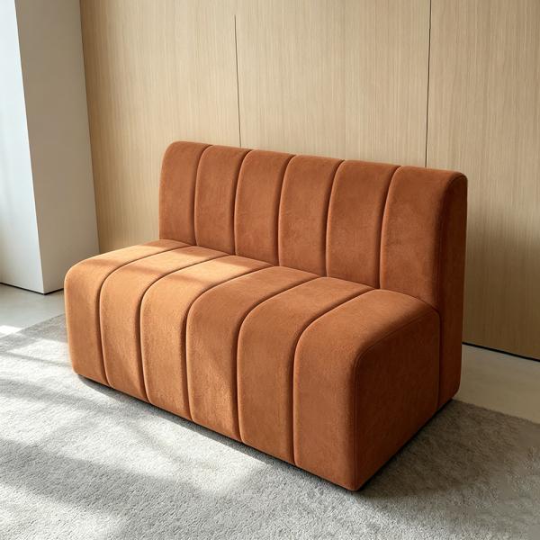 Muxing Sofa Sitzbank für Gastronomie, Gastro-Sofa Dinerbank Restaurantbank Polsterbank, Café Bar Bistro Hotel Möbel, Braun, 120 × 65 × 78 cm 【2508-16】