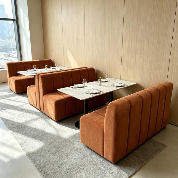 Muxing Sofa Sitzbank für Gastronomie, Gastro-Sofa Dinerbank Restaurantbank Polsterbank, Café Bar Bistro Hotel Möbel, Braun, 120 × 65 × 78 cm 【2508-16】