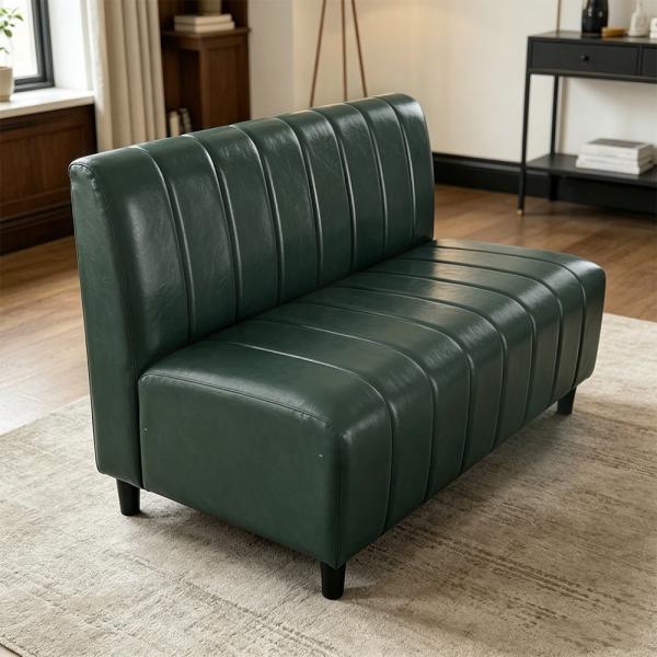 Muxing Gastro-Sofa Gewerbesofa Dinerbank, Restaurantbank Sitzbank Polsterbank, Gastronomiemöbel für Café Bar Bistro Hotel, Dunkelgrün 120 x 65 x 85 cm【C1-60】