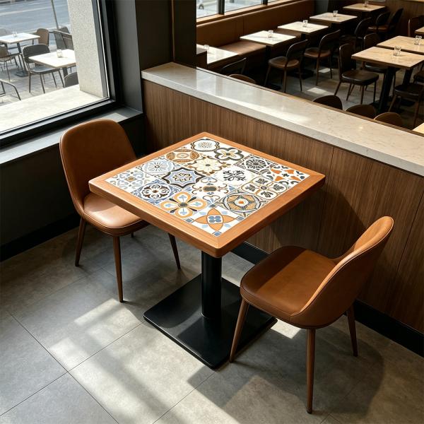 Muxing Gewerblicher Café-Tisch, quadratischer Restauranttisch, Bistrotisch Esstisch für Café, Bar, Bistro, Küche und Gastronomie 70 × 70 × 75 cm 【HUA-F70-】