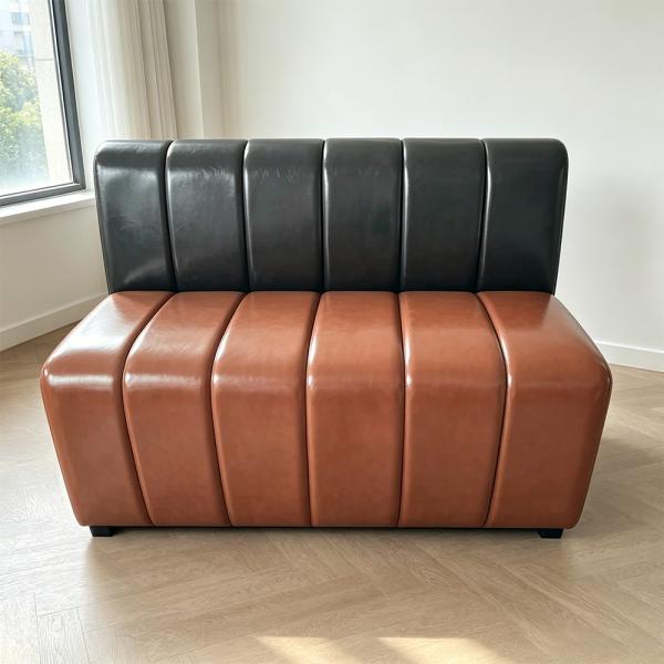 Muxing Gastro Sitzbank Dinerbank Sofa, Restaurantbank Polsterbank, Gastronomiemöbel Stuhl für Café Bar Bistro Hotel Schwarz-Braun 120 × 60 × 80 cm【Y-06PINSE】