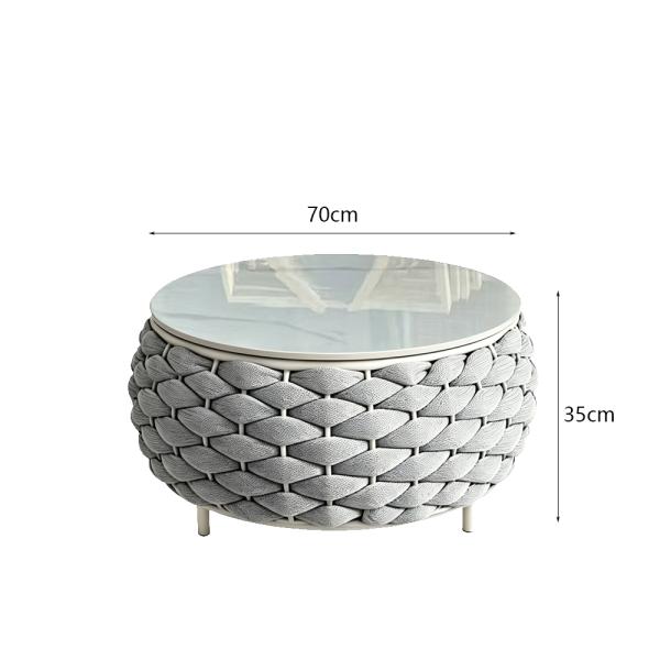 Muxing Gartenlounge Set 4-teilig mit 2 Einzelsesseln, Dreisitzer-Sofa und Couchtisch, Wasserabweisend, Ideal für Garten, Terrasse und Hof