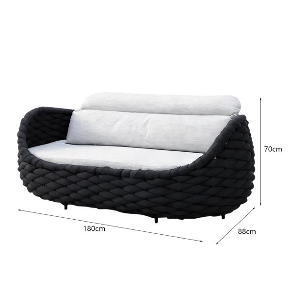 Muxing Gartenlounge Set 4-teilig mit 2 Einzelsesseln, Dreisitzer-Sofa und Couchtisch, Wasserabweisend, Ideal für Garten, Terrasse und Hof