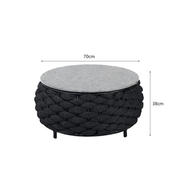 Muxing Gartenlounge Set 4-teilig mit 2 Einzelsesseln, Zweisitzer-Sofa und Couchtisch, Wasserabweisend, Ideal für Garten, Terrasse und Hof, Schwarz