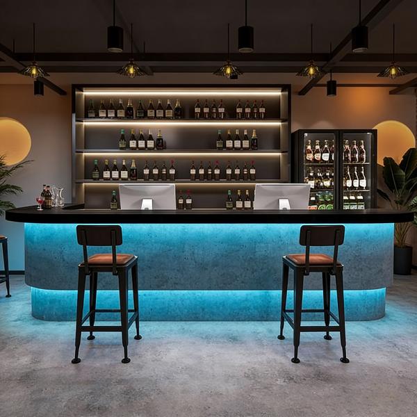 Muxing Eckbartresen Bar Theke Schanktheke Empfangstresen Industriestil-Bar Maßanfertigung Bartisch【LGSN ZJ60】